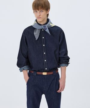 WASHED DENIM SHIRT DARK BLUE
