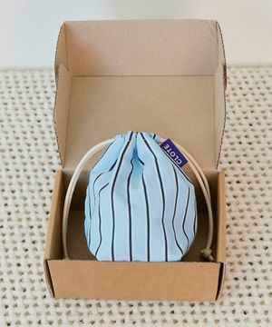 스트링 파우치 미니 - 스트라이프 블루