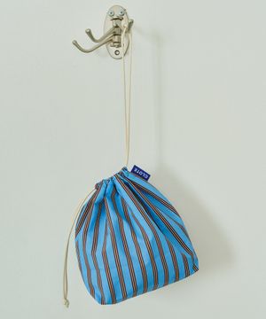 스트링 파우치 - 스트라이프 다크블루