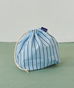스트링 파우치 - 스트라이프 블루