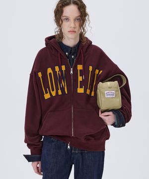 LONELY/LOVELY FLUFF HOODIE ZIP-UP BURGUNDY