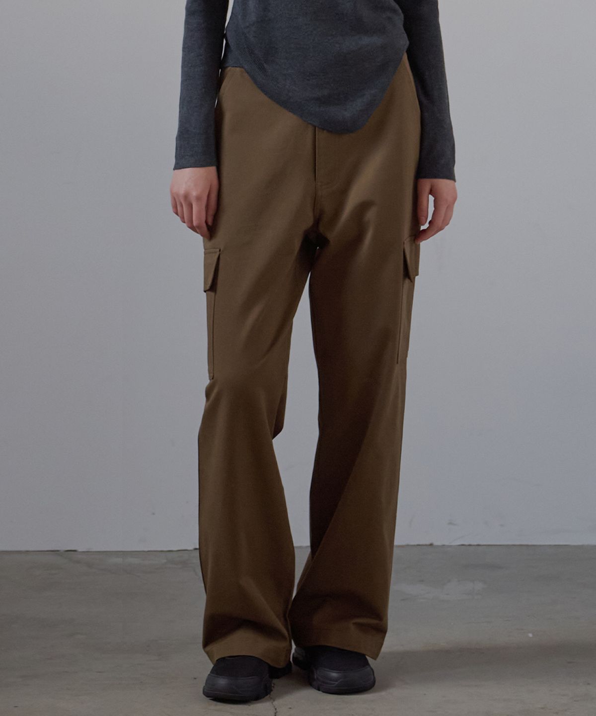 벗튼(BUT'TON) Cargo Pocket Wide Pants (Khaki Brown)