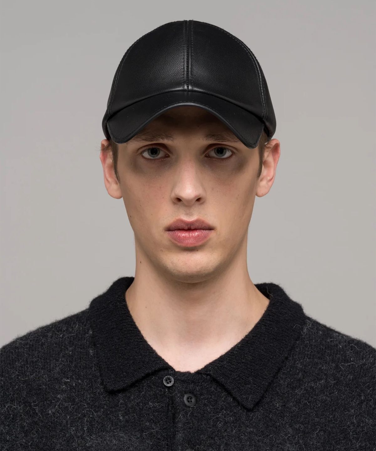 032씨(032C) (U) 레더 캡 블랙 LEATHER CAP BLACK