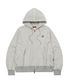 Stripe Logo Hoodie Zip Up Gray