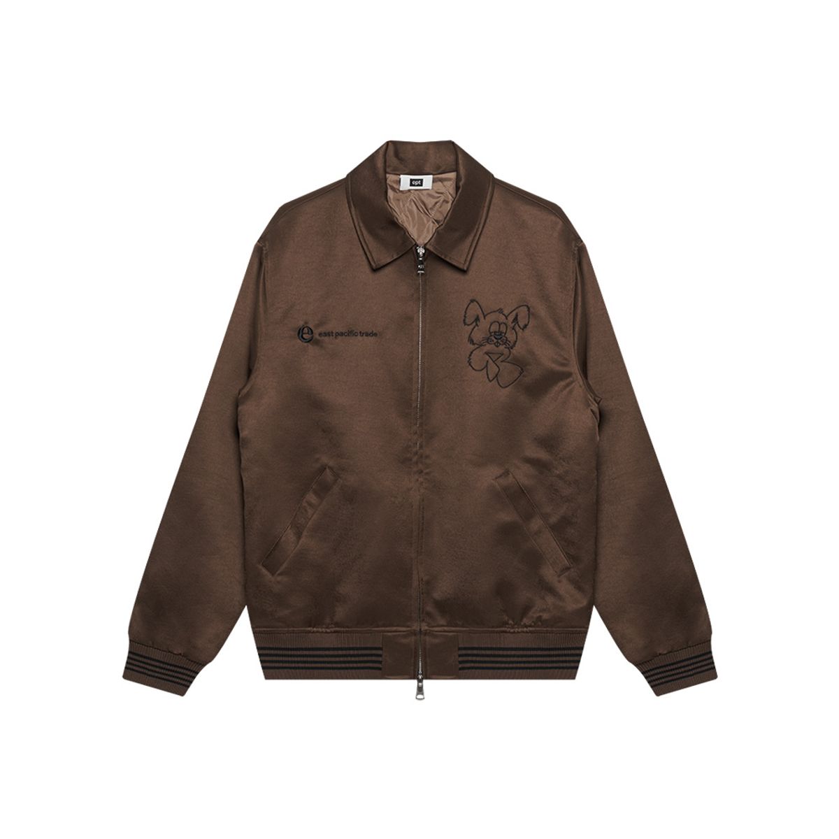 이피티(EPT) NIBBLE SATIN JACKET (BROWN)