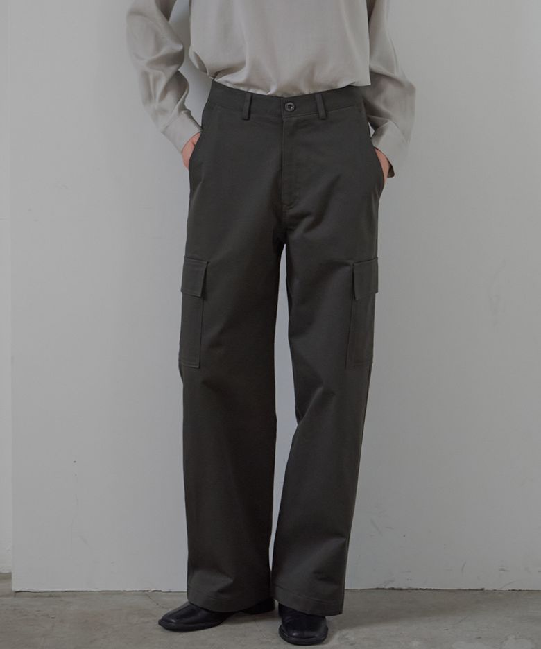 Cargo Pocket Wide Pants (Charcoal)