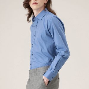 코튼 자수 포인트 드레스 셔츠 네이비 YJ4FUS542NY