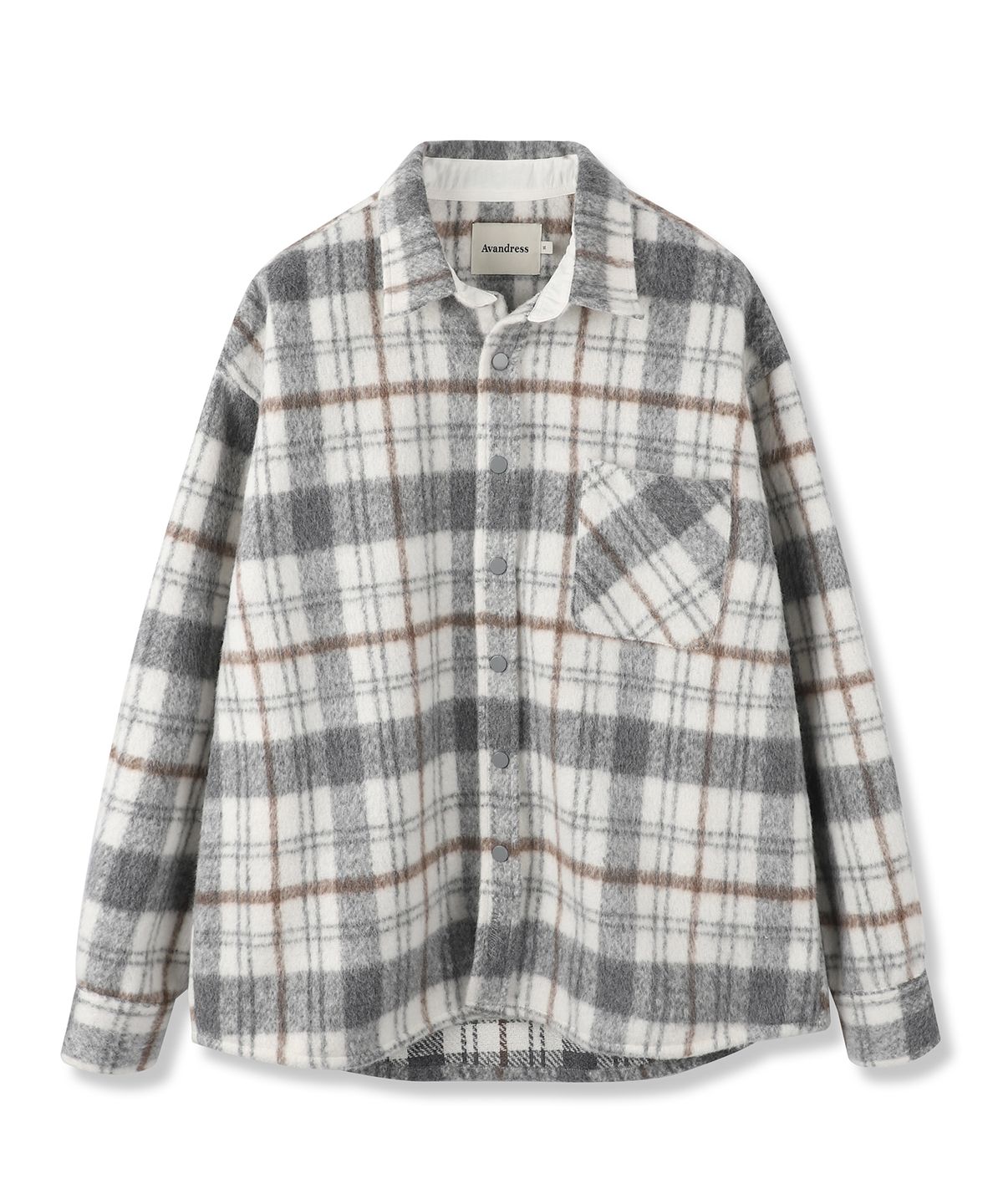 어반드레스(AVANDRESS) Albert Overfit Check Shirt Jacket GREY