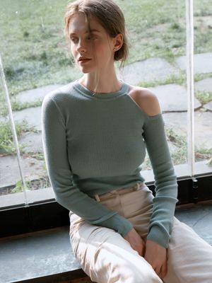 THEA cutout knit top_MINT