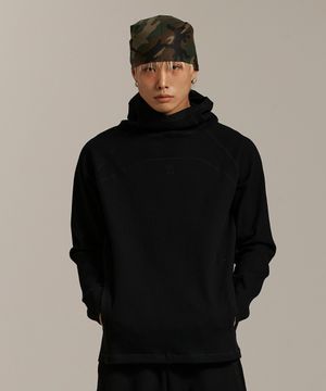 와플 유니 트레일 후디-블랙