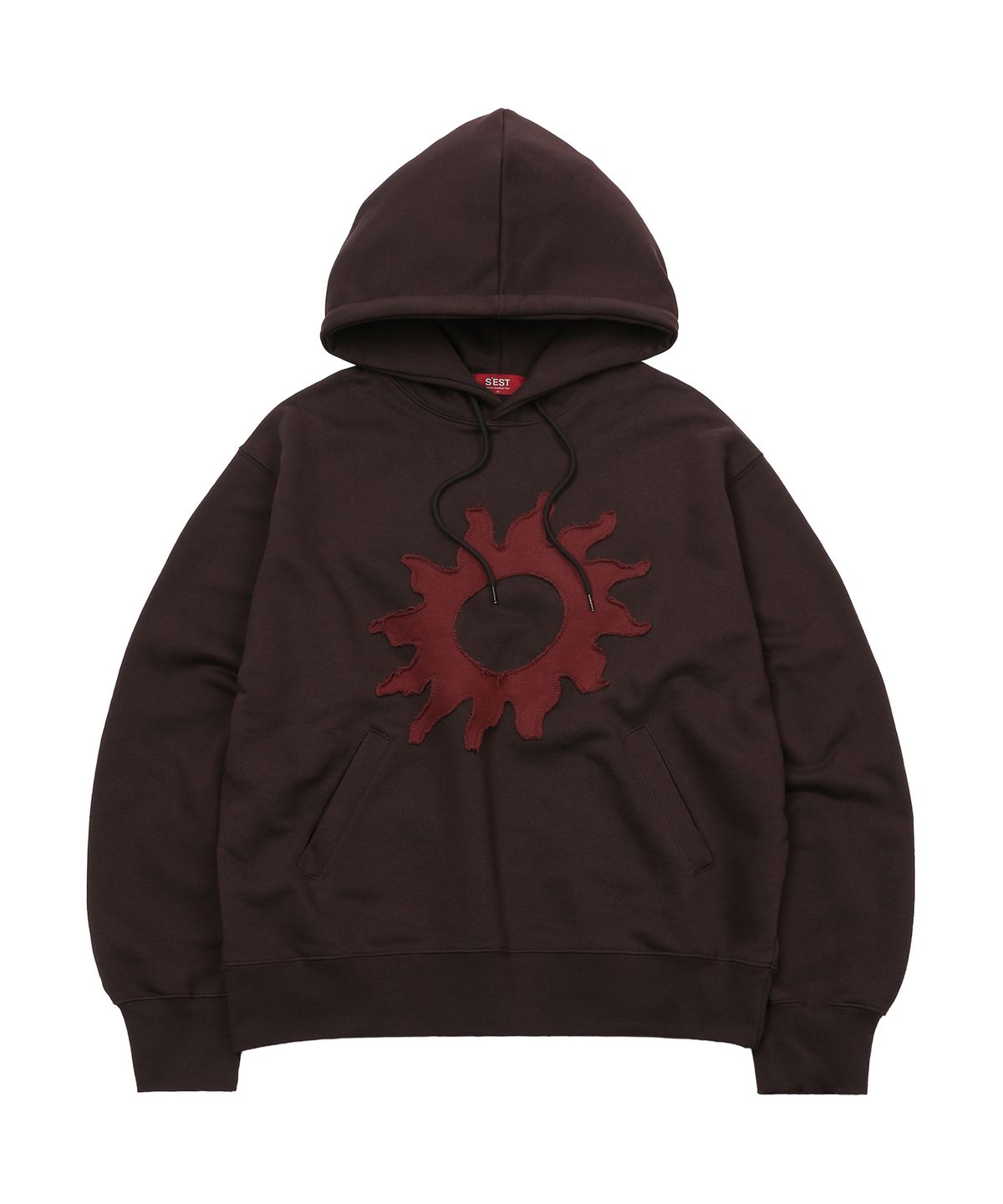 에스이에스티(S'EST) Solaris Applique Hoodie Brown