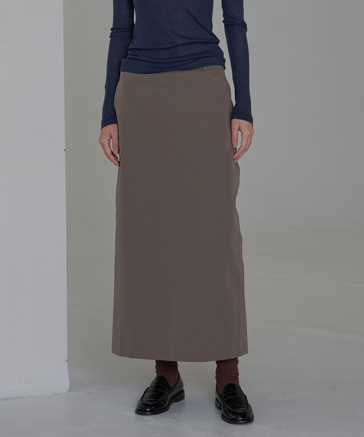 벗튼(BUT'TON) Standard Fit Long Skirt (Brown)