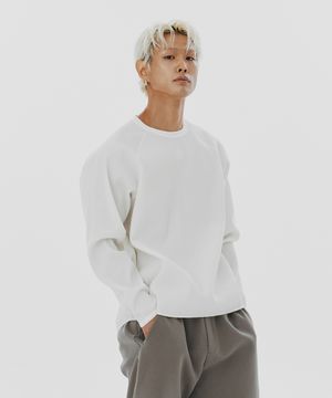 와플 유니 트레일 래글런 크루-아이보리