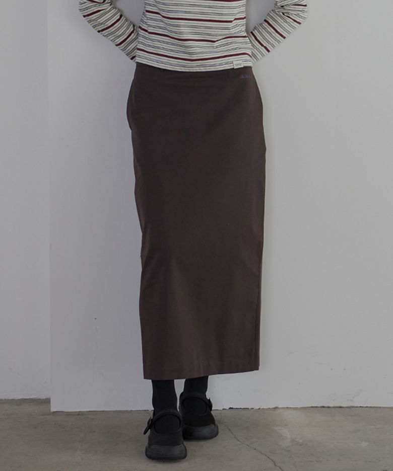 Standard Fit Long Skirt (Charcoal Brown)