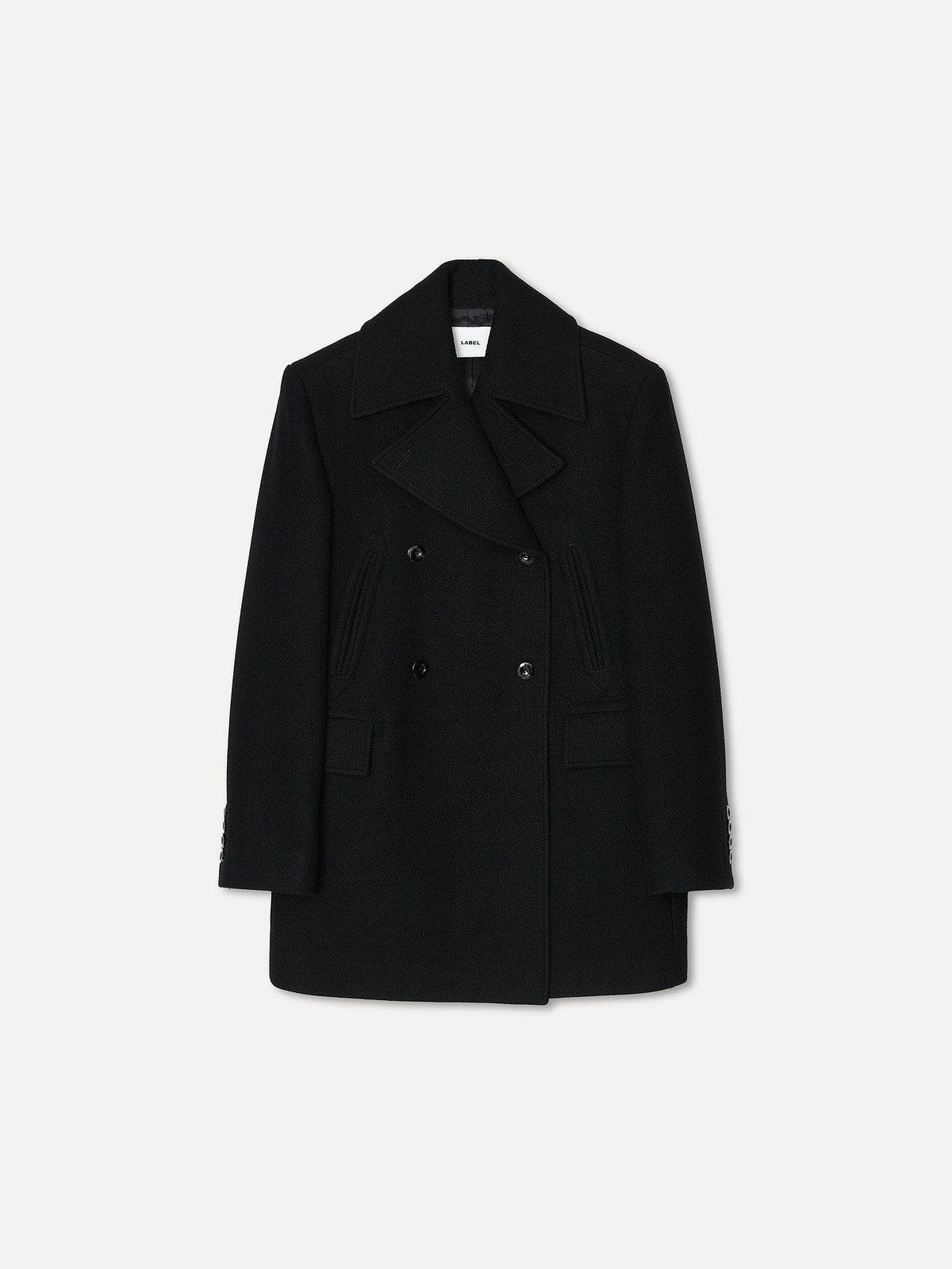라벨아카이브(LABELARCHIVE) W Eber double midline coat black