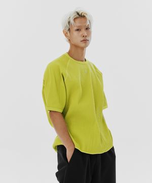 와플 유니 트레일 래글런 숏 슬리브 티-라임