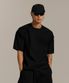 와플 유니 트레일 래글런 숏 슬리브 티-블랙