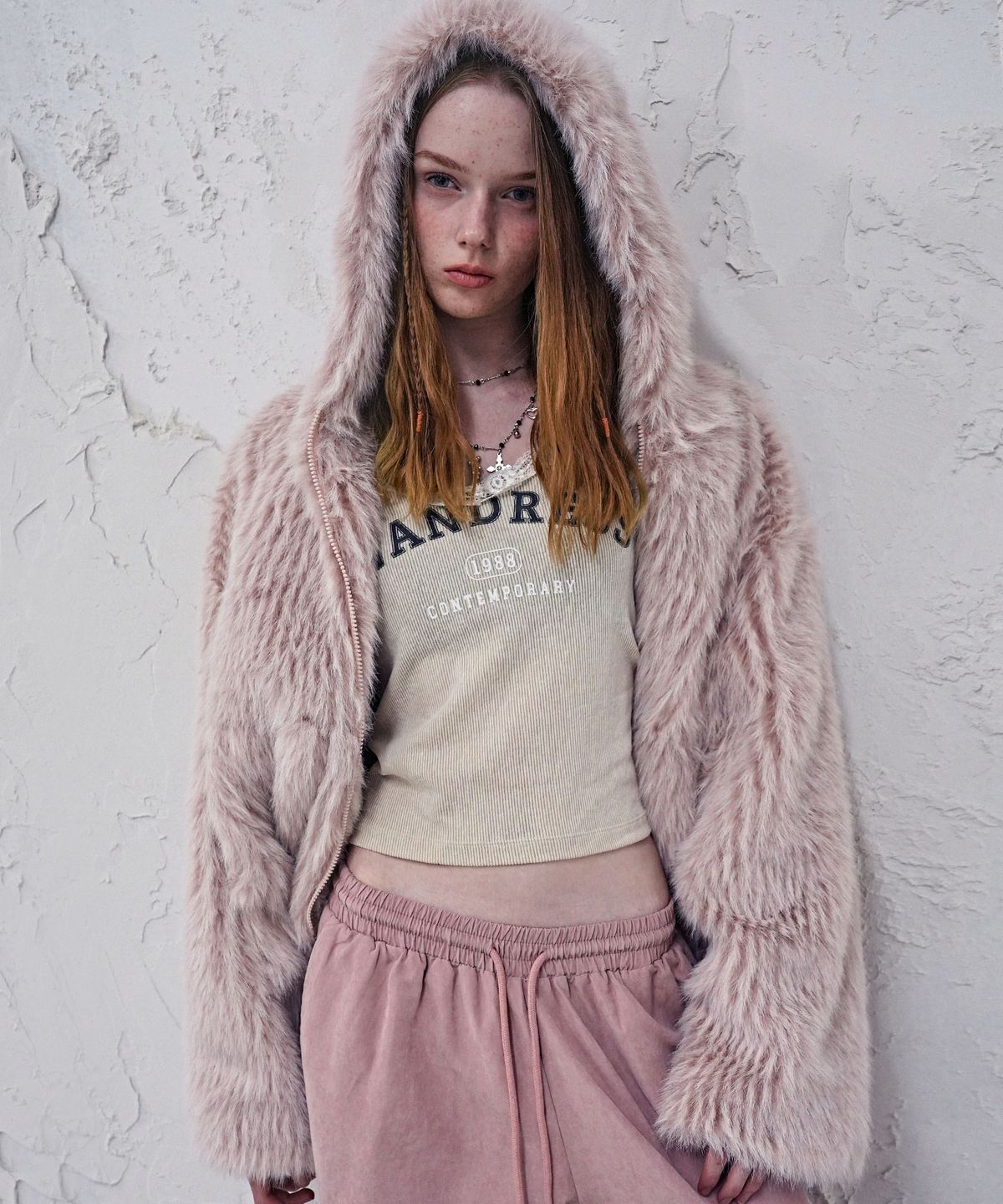 어반드레스(AVANDRESS) Champagne Fur Jacket PINK