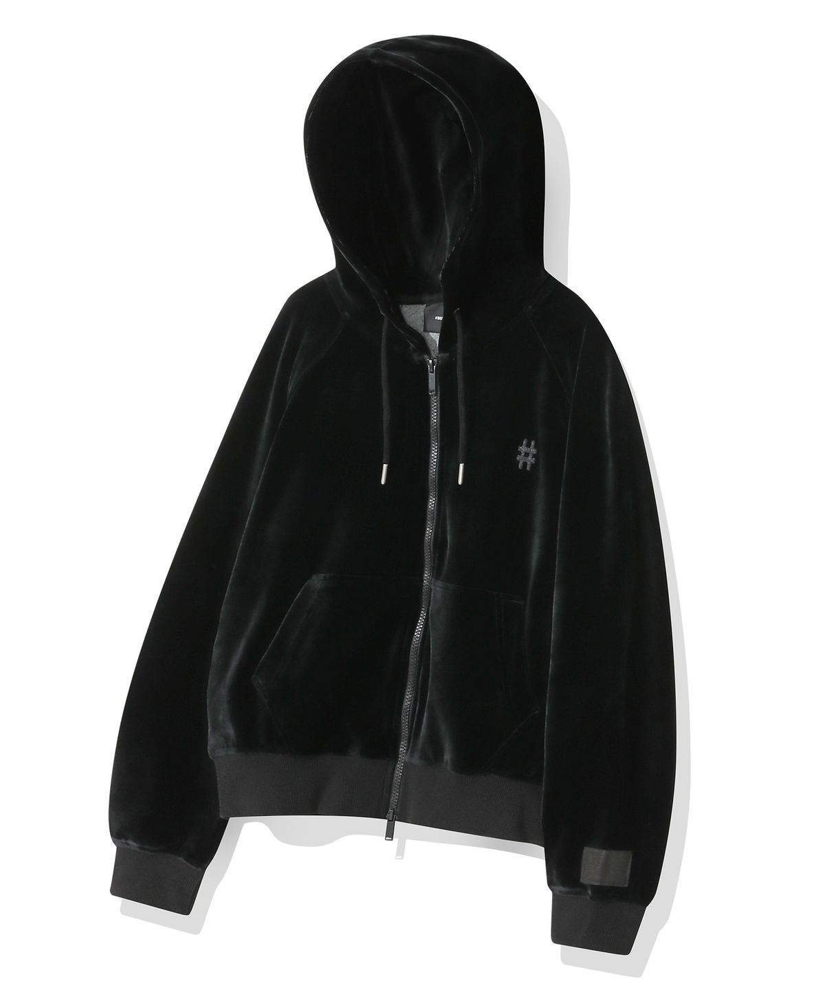 빈트릴(BEENTRILL) 우먼즈 벨로아 래글런 후드집업(블랙)