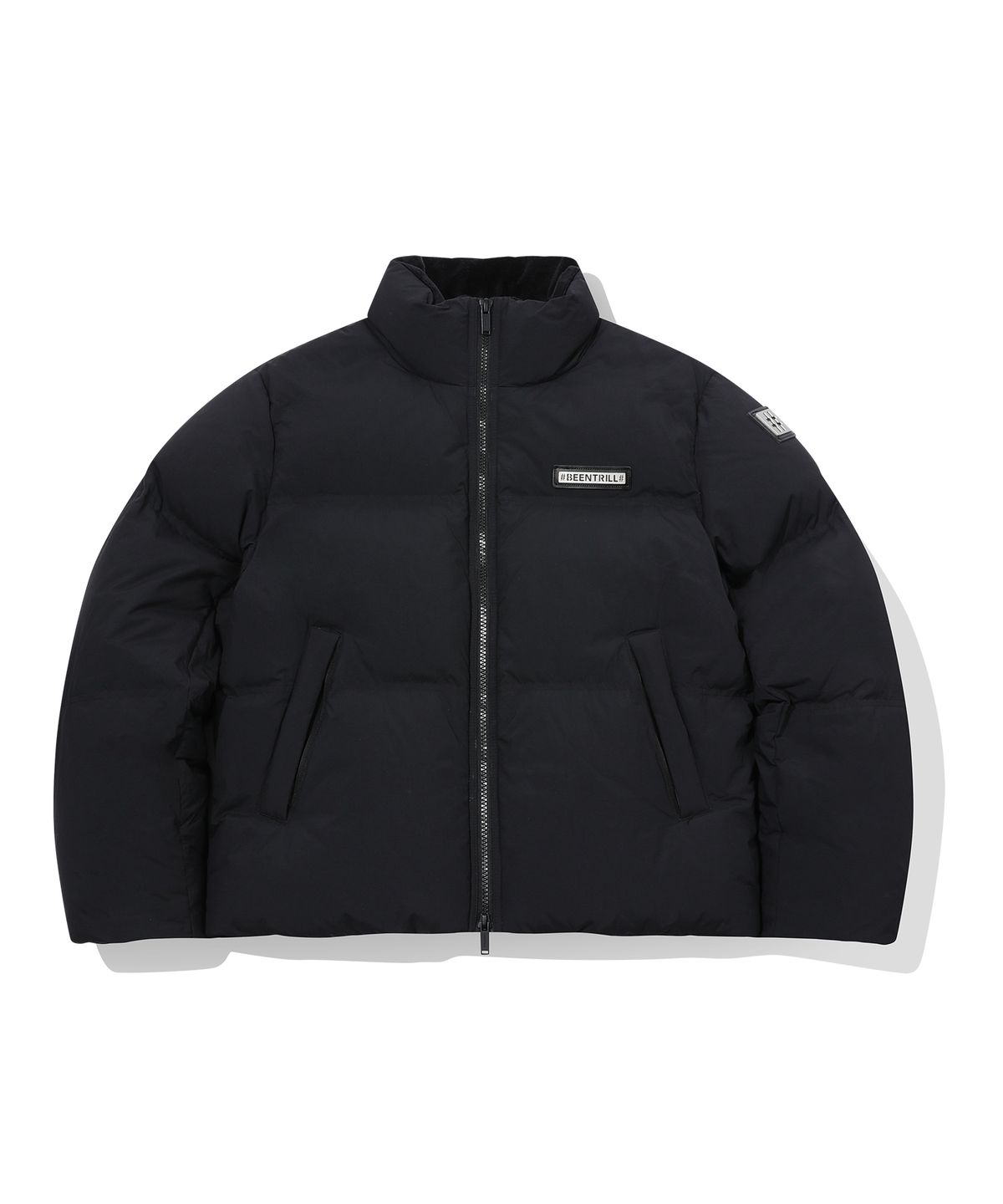 빈트릴(BEENTRILL) 우먼즈 와펜 하이넥 숏패딩(블랙)