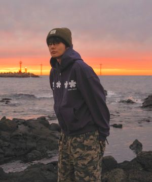 Square Star Hoodie Zip Up NAVY