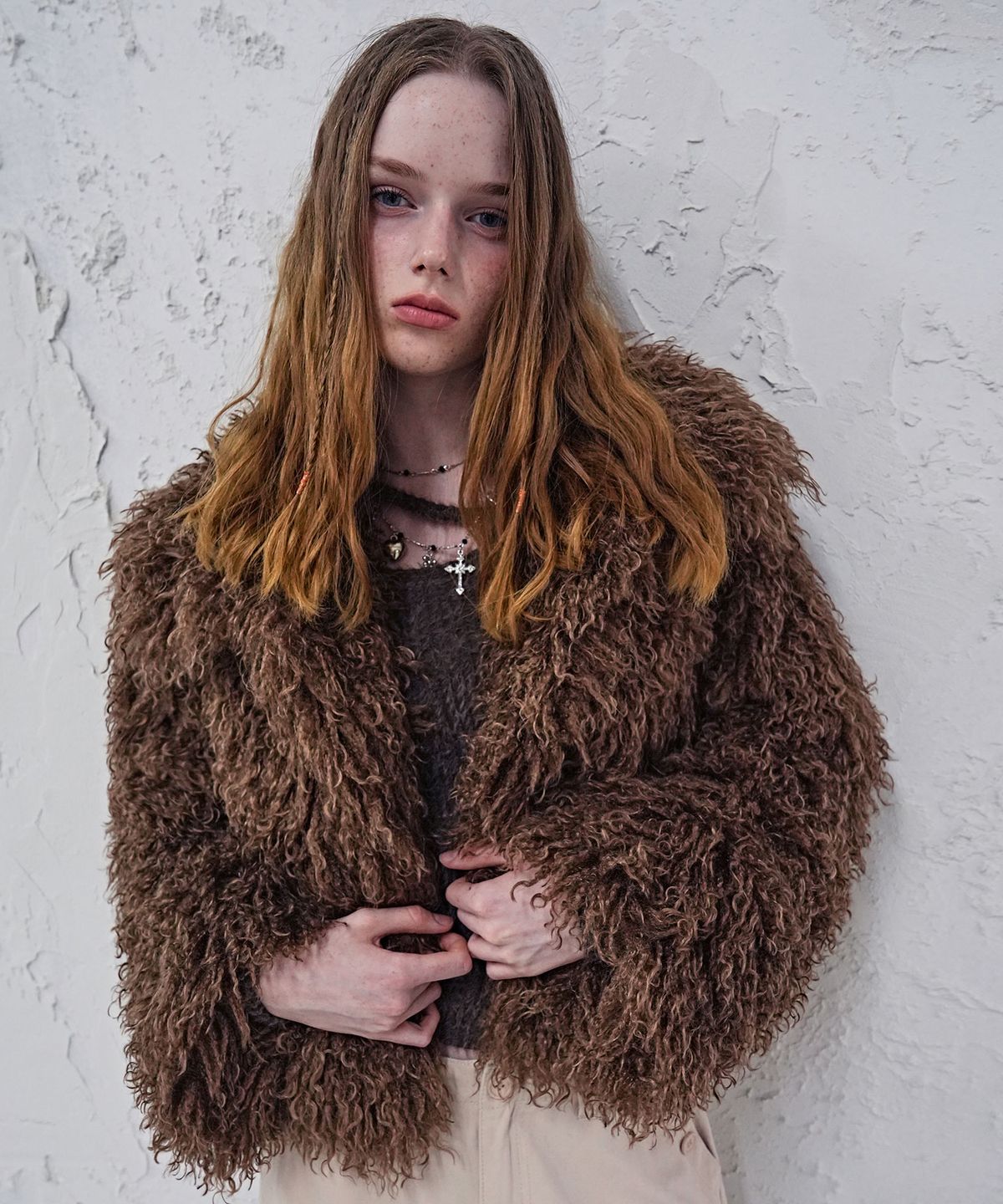 어반드레스(AVANDRESS) Wild Fluff Jacket BROWN