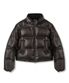Vintage Art Leather Puffer BROWN