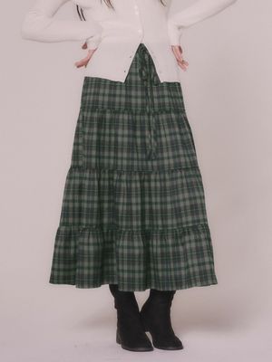 체크 캉캉 롱 스커트 (2color)