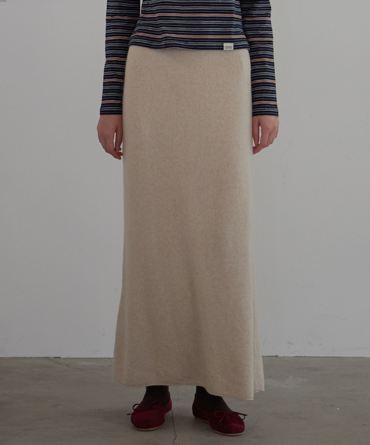 벗튼(BUT'TON) Wool Long Skirt (Oatmeal)