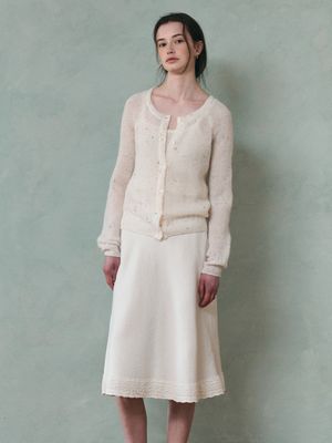 SIENA vintage jacquard skirt_IVORY