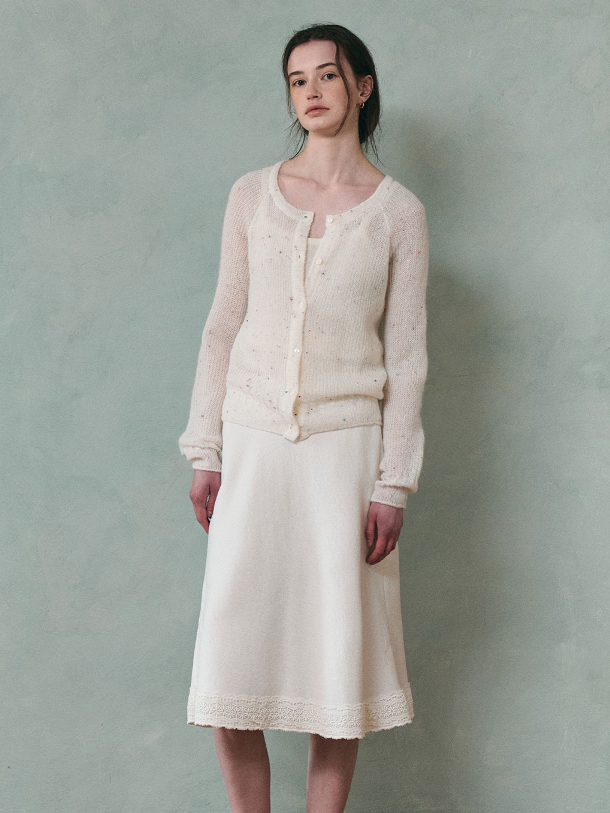 르니나(LENINA) SIENA vintage jacquard skirt_IVORY