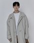 사일런트 롱 후드 쓰리버튼 야상 _ 라이트 그레이