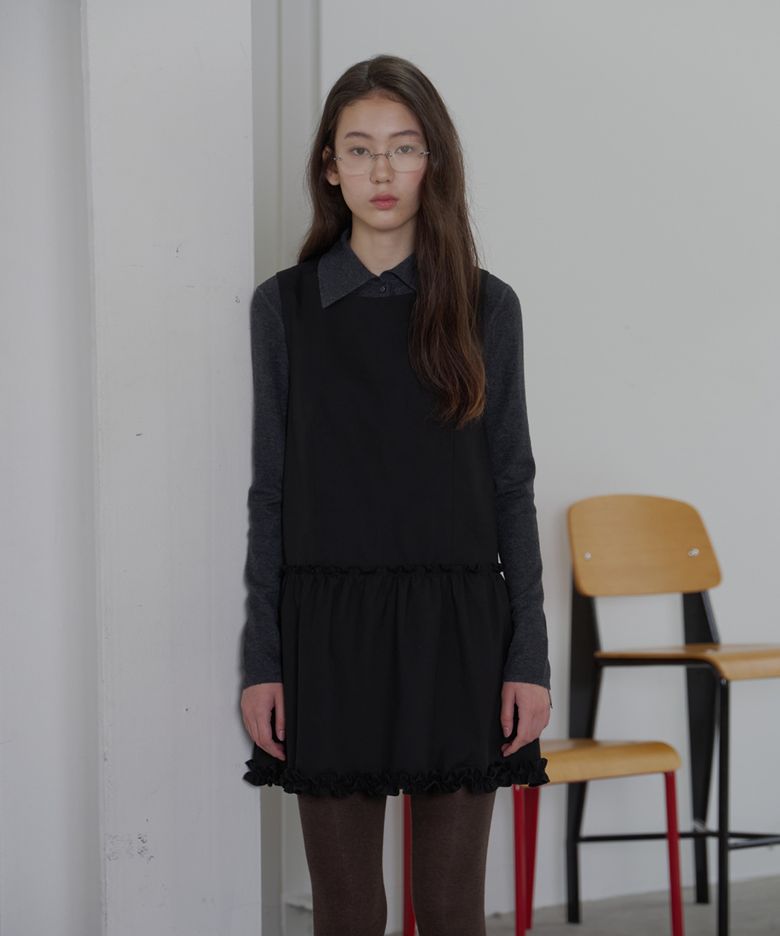 Frill Detail Onepiece (Black)