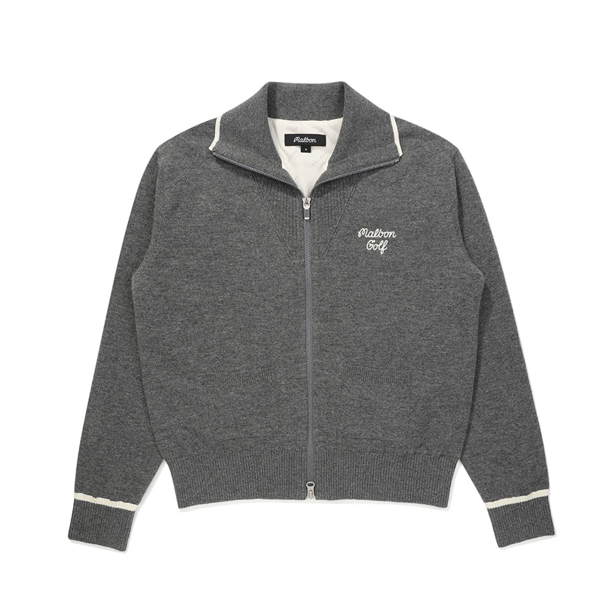 말본 골프(MALBON GOLF) 버킷 방풍 풀집업 가디건 DARK MELANGE GRAY (WOMAN)