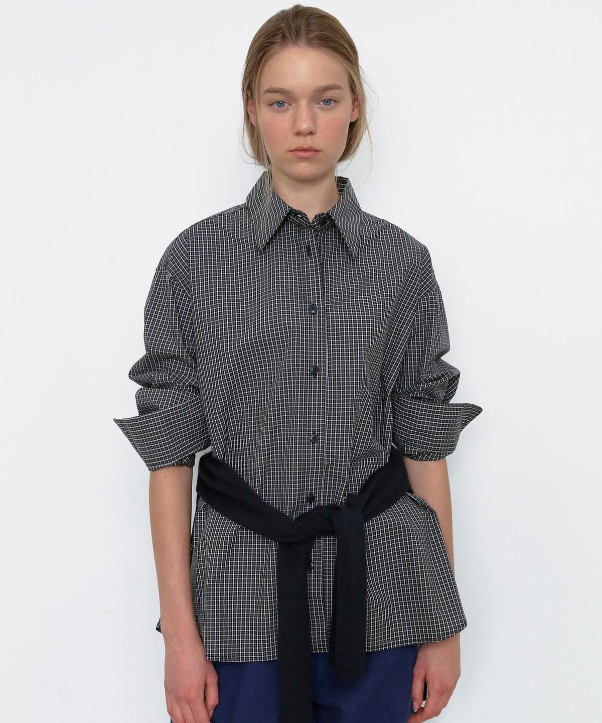 무아르무스(MUARMUS) Maple Check Shirt [Black]