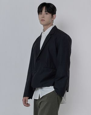 미니멀 CN 투버튼 자켓 _ 블랙