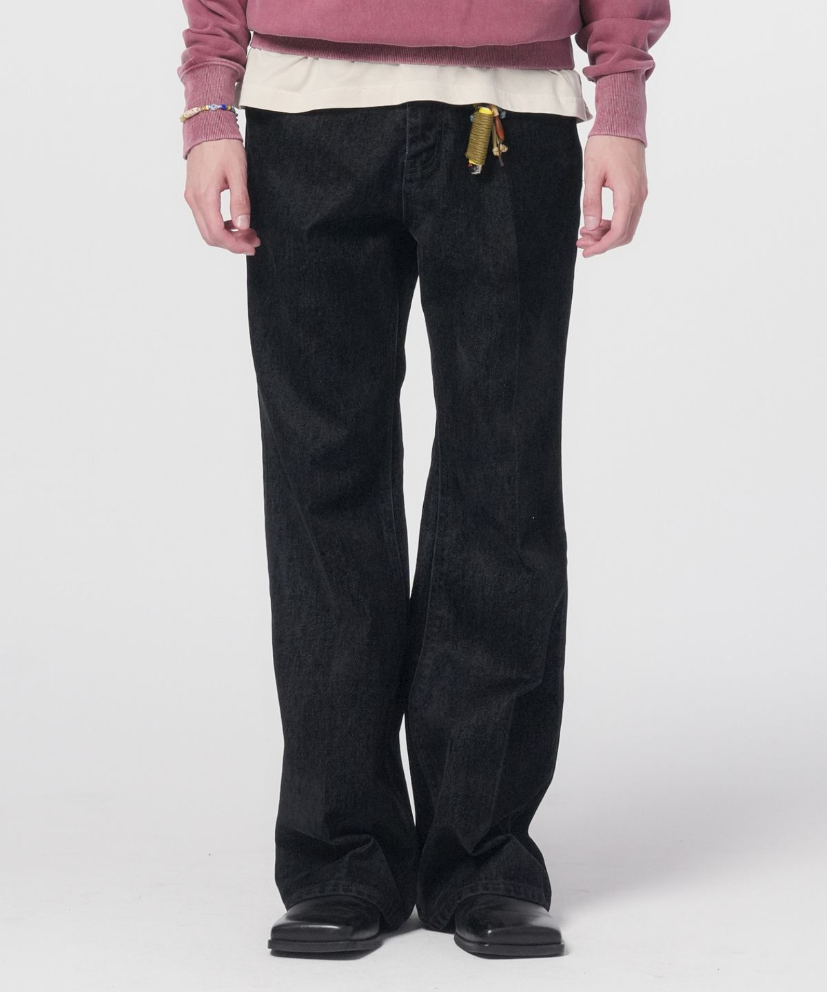 홍우성(HONGWOOSUNG) Velvet Denim Bootcut_Black