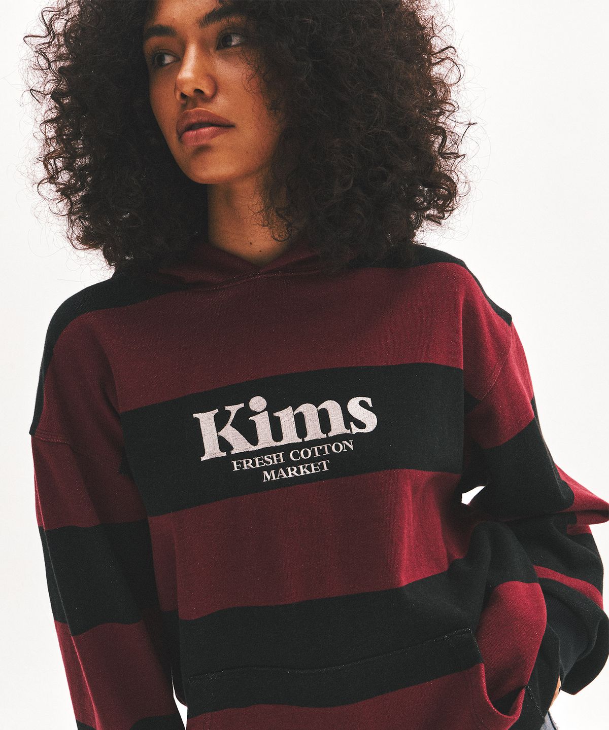킴스 프레시 코튼 마켓(KIMS FRESH COTTON MARKET) Kims Stripe Hoodie Red