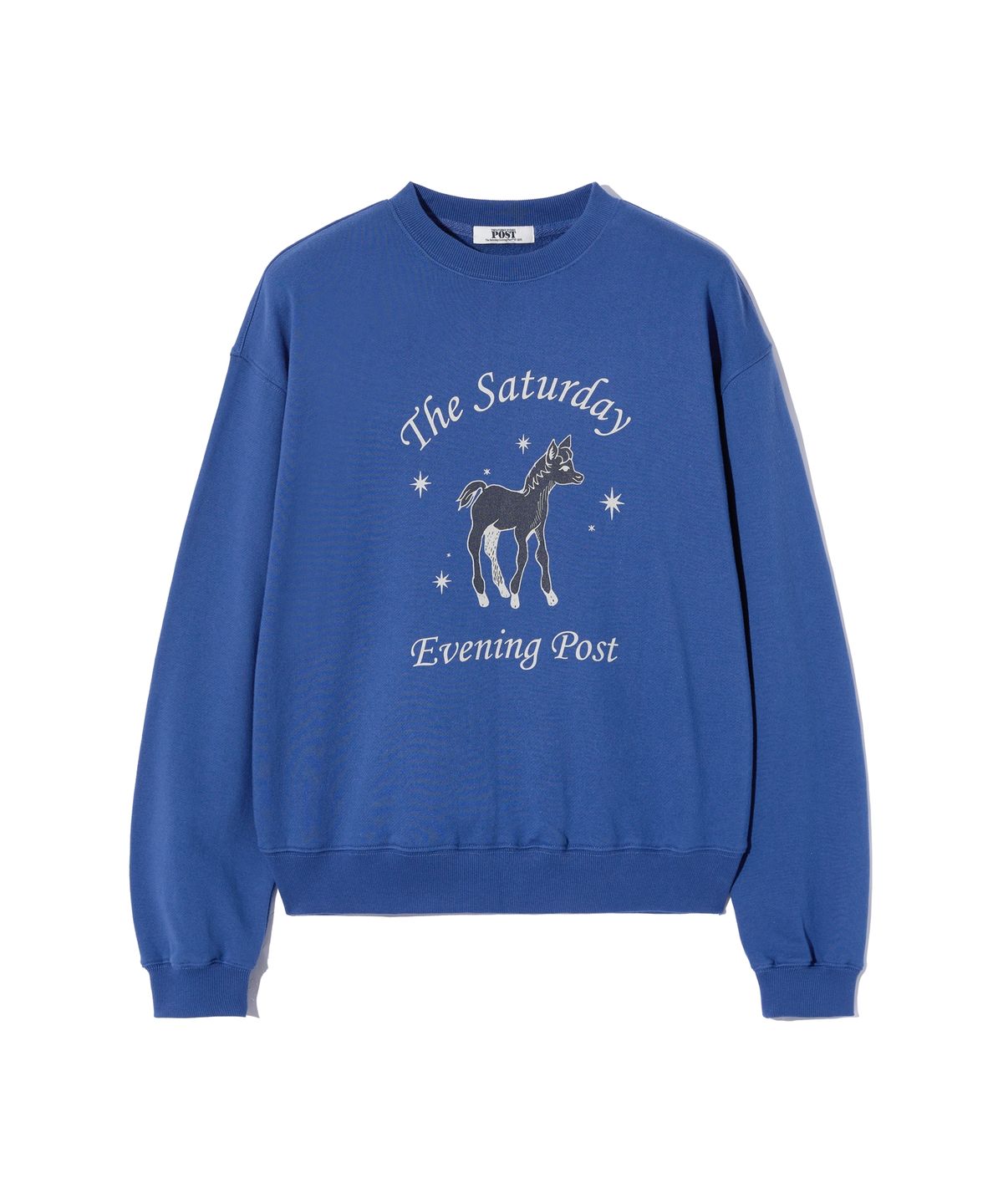 더 새터데이 이브닝 포스트(THE SATURDAY EVENING POST) Mini Horse Graphic Sweat Shirt_Blue