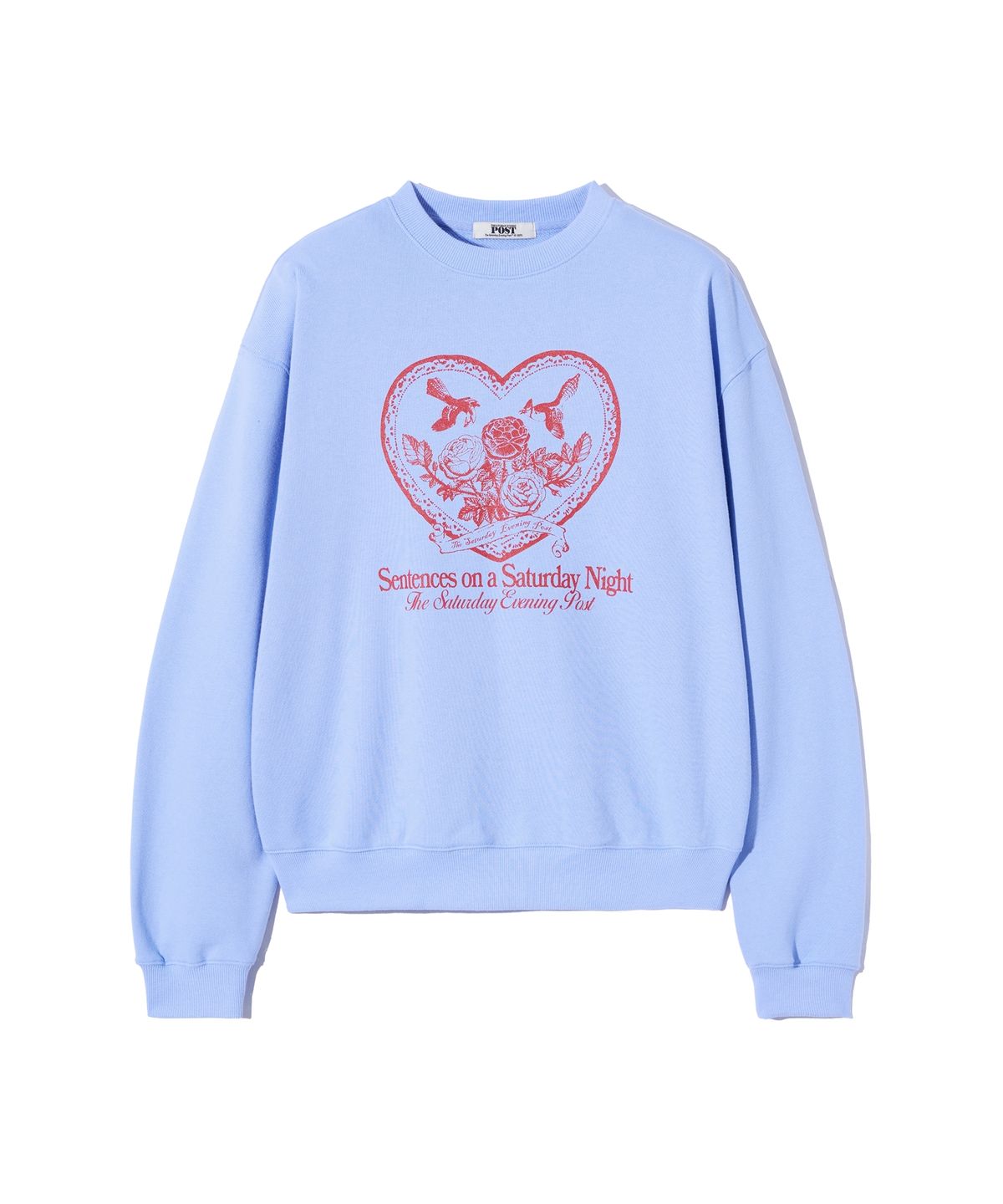 더 새터데이 이브닝 포스트(THE SATURDAY EVENING POST) Heart Bird Graphic Sweat Shirt_Light blue