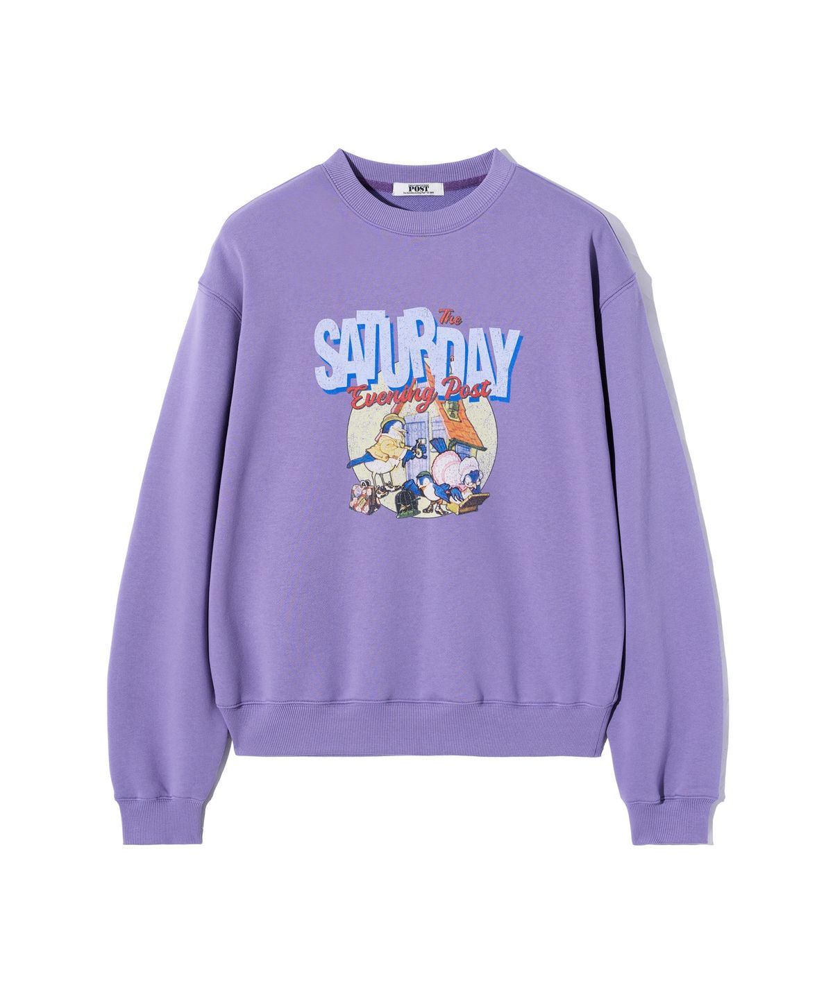 더 새터데이 이브닝 포스트(THE SATURDAY EVENING POST) Cartoon Graphic Sweat Shirt_Purple