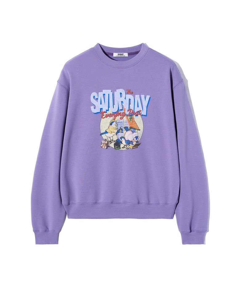 Cartoon Graphic Sweat Shirt_Purple