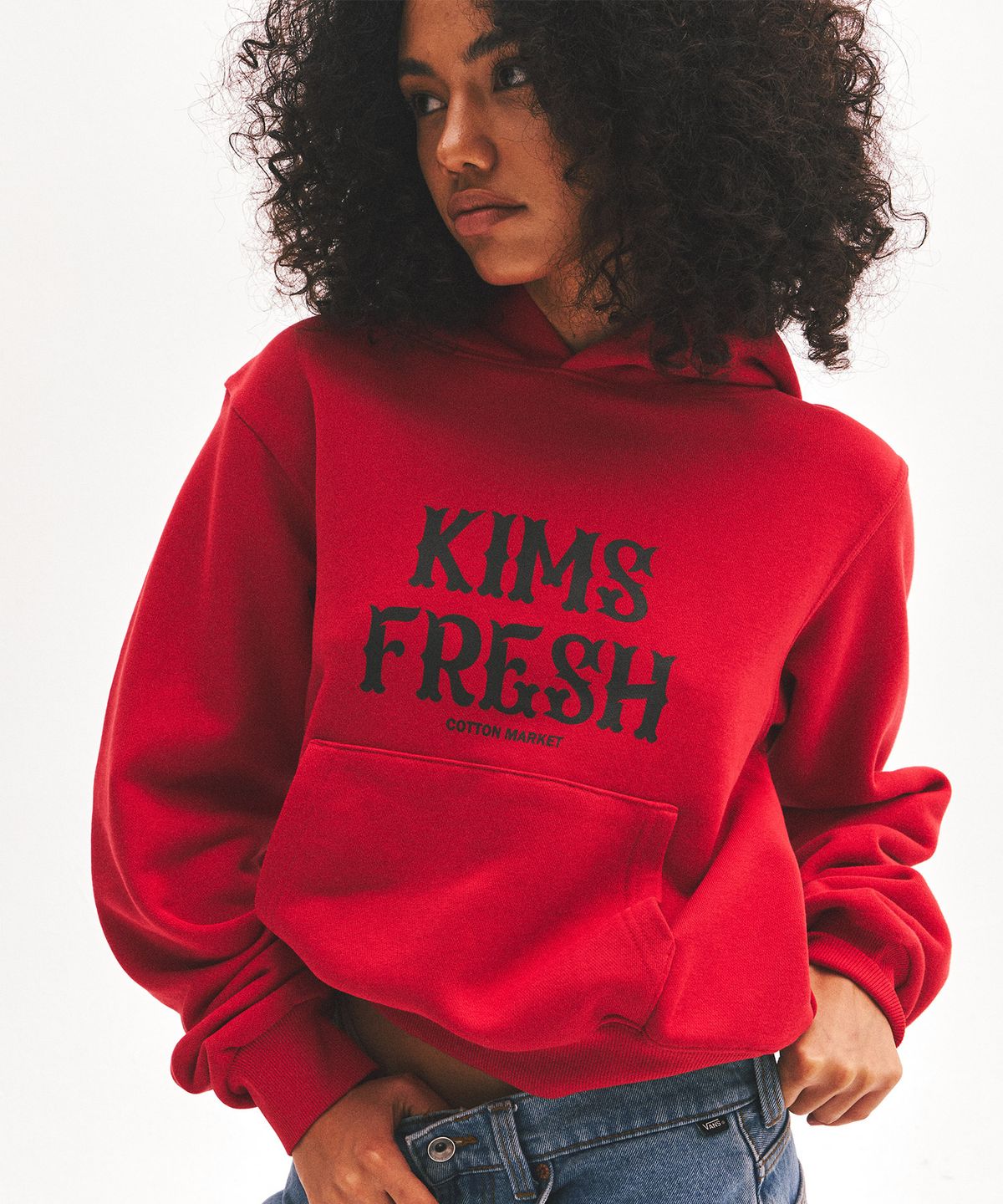 킴스 프레시 코튼 마켓(KIMS FRESH COTTON MARKET) Kims Aren Logo Hoodie Red