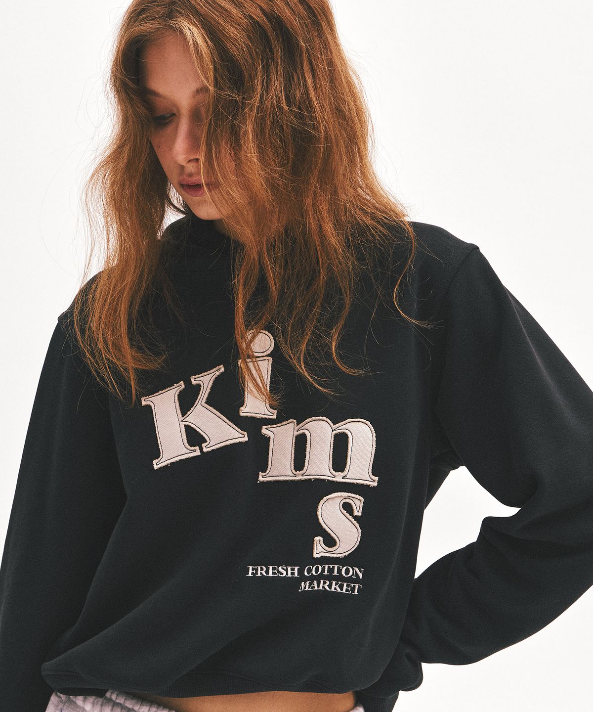 킴스 프레시 코튼 마켓(KIMS FRESH COTTON MARKET) Messy Terry App Hoodie Black