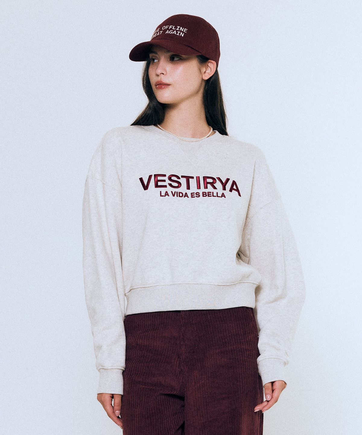 베스티리아(VESTIRYA) Bella Crop Sweatshirts Oatmeal