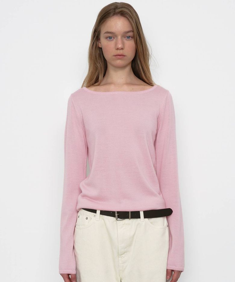 Cashmere Boat neck Knit [Pink]