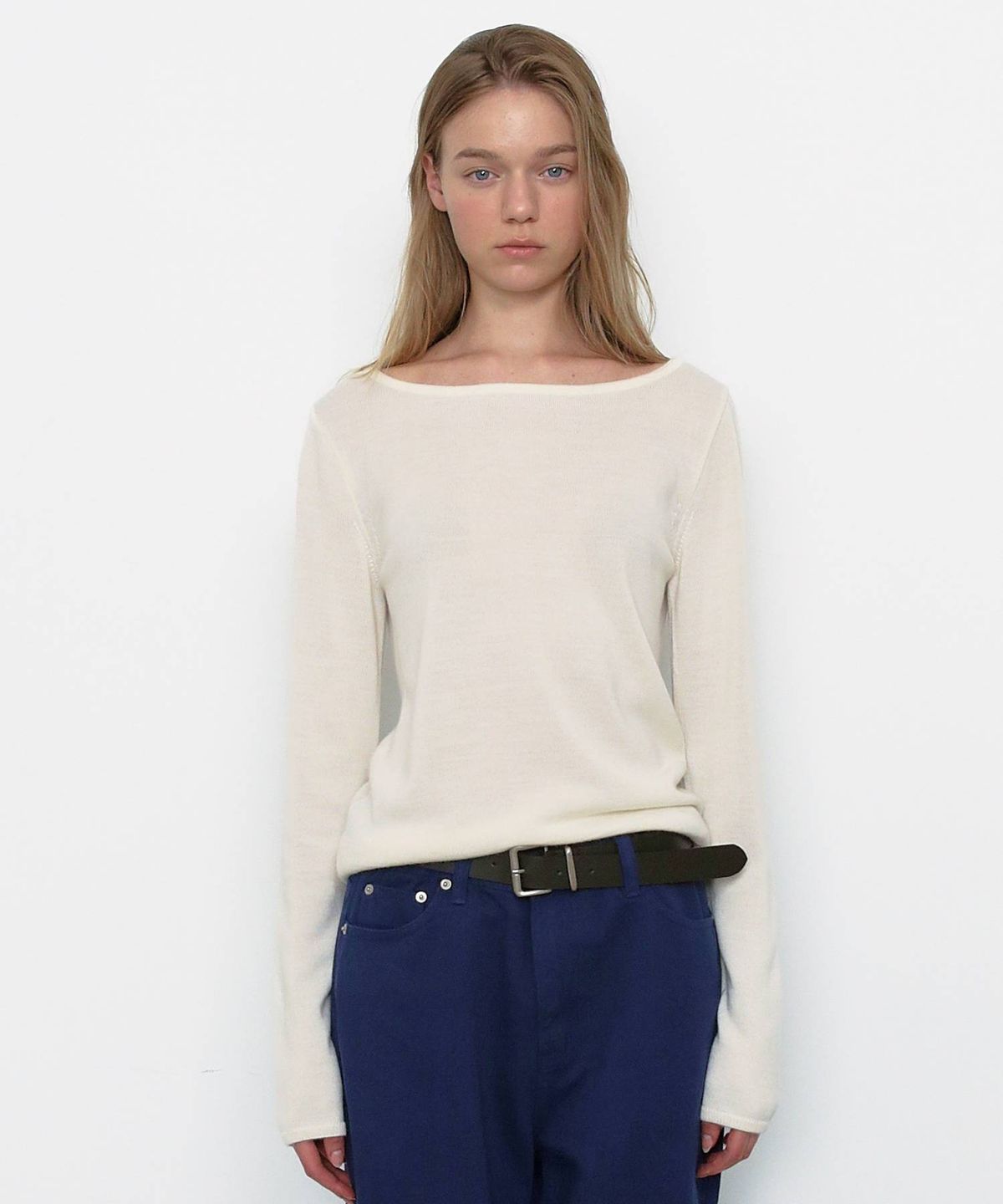 무아르무스(MUARMUS) Cashmere Boat neck Knit [Ivory]
