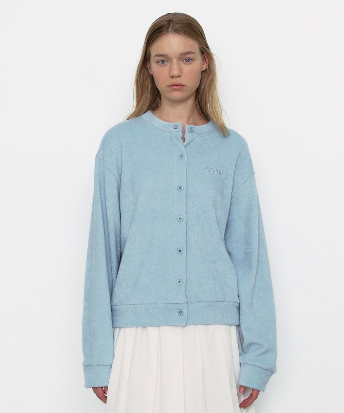 무아르무스(MUARMUS) Cloud Terry Cardigan [Sky Blue]