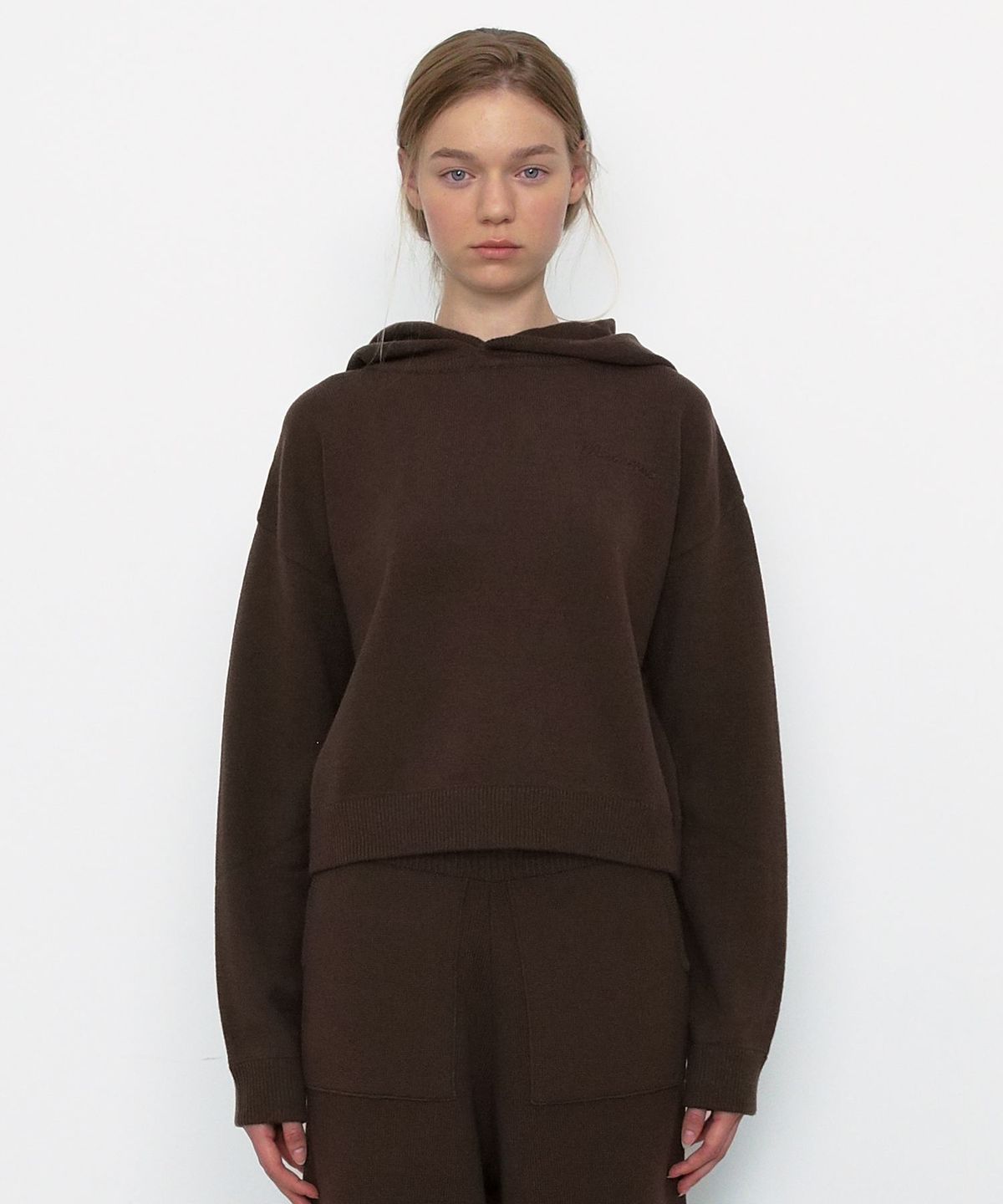 무아르무스(MUARMUS) Soft Cotton Hoodie Knit [Brown]