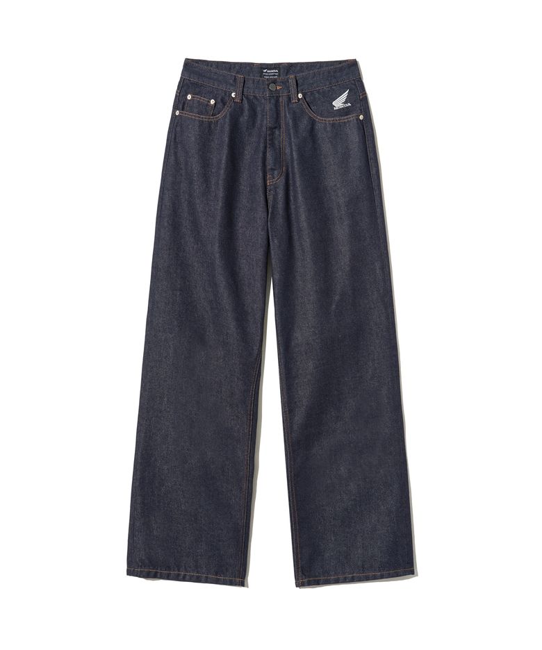Wing Logo Denim Pants Dark Navy